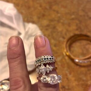 Elegant Gold and Silver Ring Set